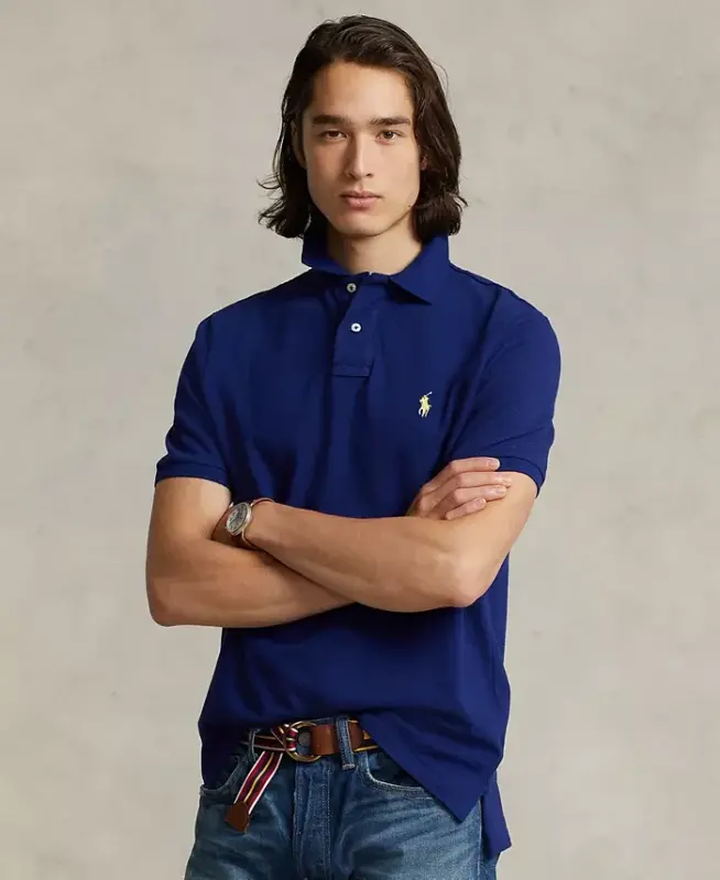 Men's Classic-Fit Mesh Polo-Fall Royal - 1
