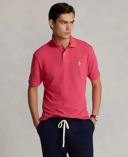 Men's Classic-Fit Mesh Polo-Hot Pink 