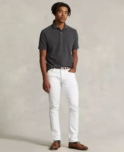 Men's Classic-Fit Mesh Polo-Medium Flannel Heather - 2