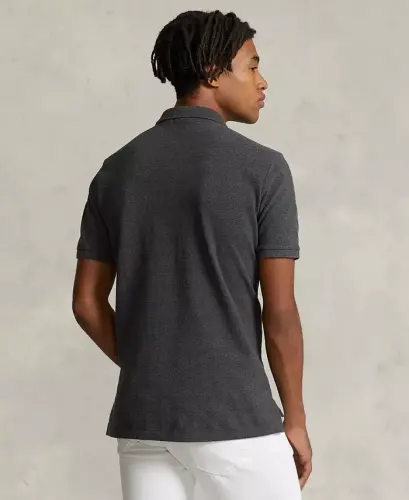 Men's Classic-Fit Mesh Polo-Medium Flannel Heather - 4
