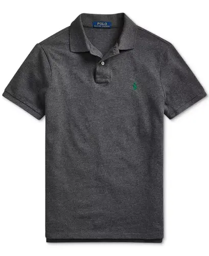 Men's Classic-Fit Mesh Polo-Medium Flannel Heather - 5