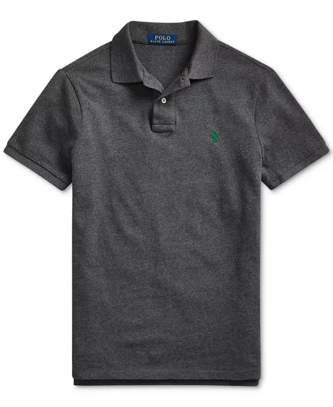 Men's Classic-Fit Mesh Polo-Medium Flannel Heather - 5