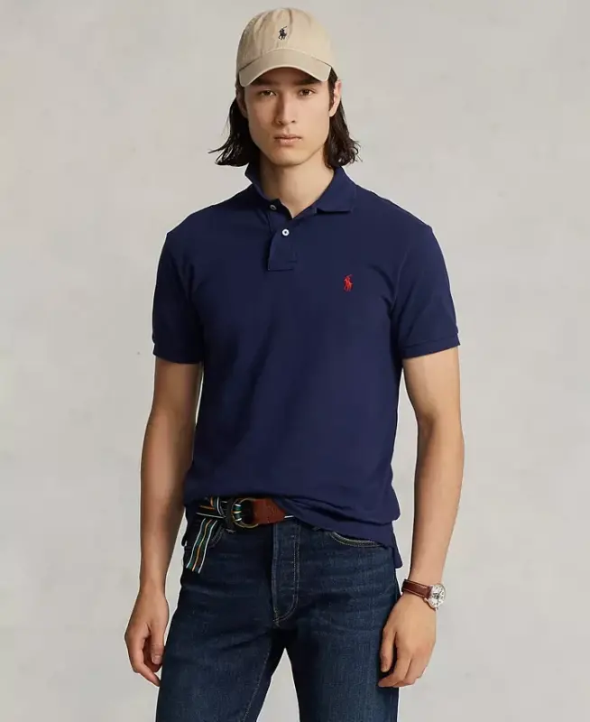 Men's Classic-Fit Mesh Polo-Newport Navy - 1