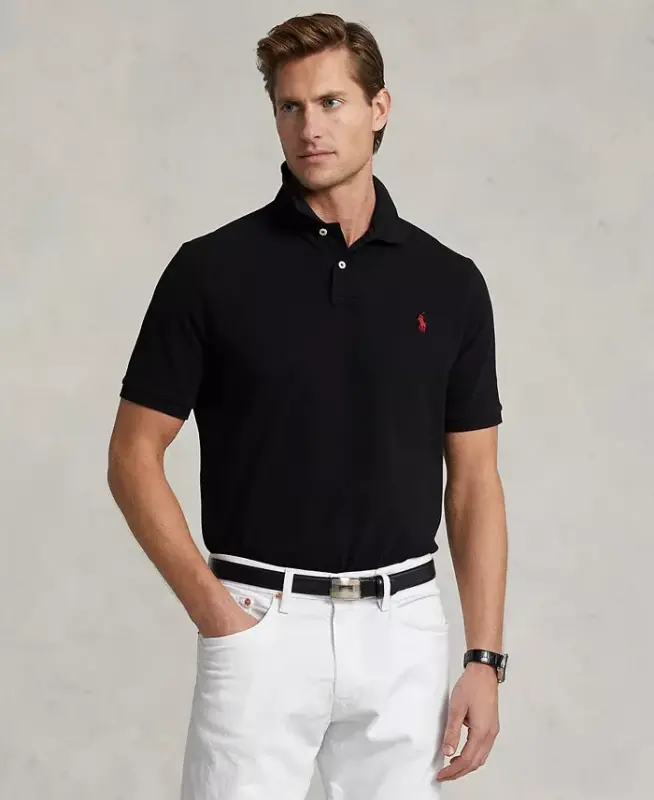 Men's Classic-Fit Mesh Polo-Polo Black - 1