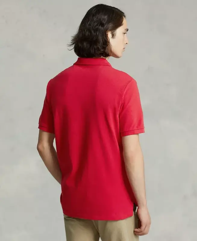 Men's Classic-Fit Mesh Polo-Red / Black - 4