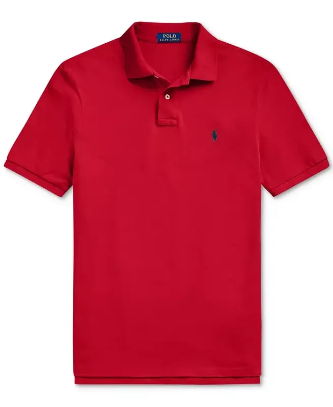 Men's Classic-Fit Mesh Polo-Red / Black - 5