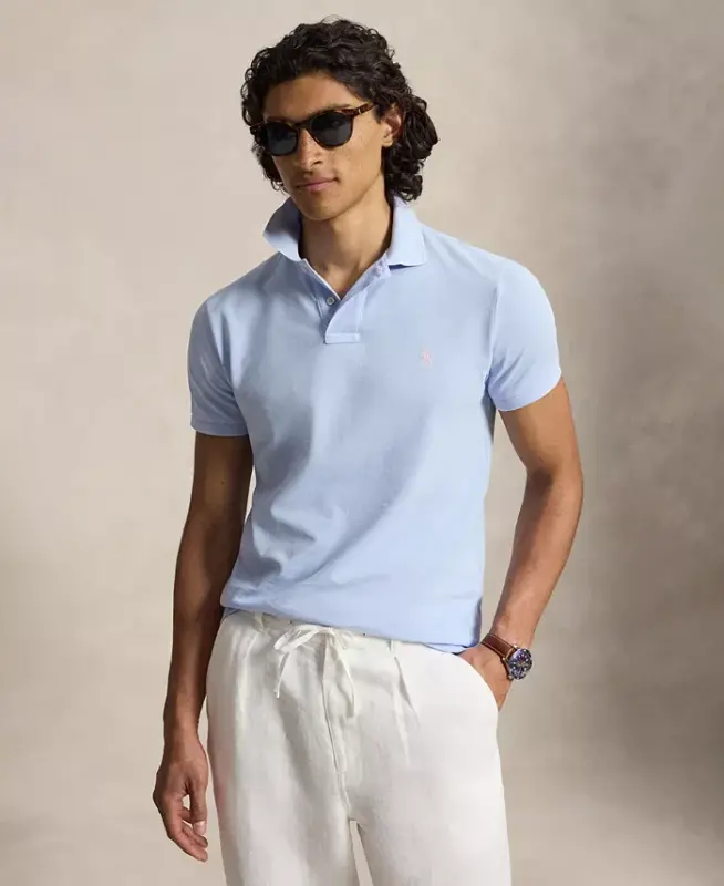 Men's Classic-Fit Mesh Polo-Red / Black - 6
