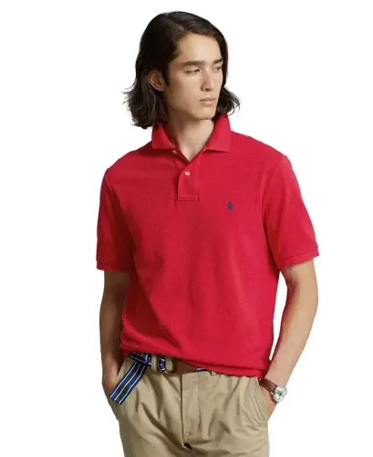 Men's Classic-Fit Mesh Polo-Red / Black 