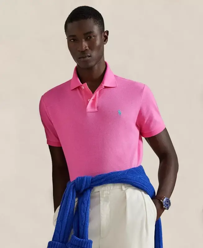 Men's Classic-Fit Mesh Polo Shirt - Baja Pink - POLO RALPH LAUREN