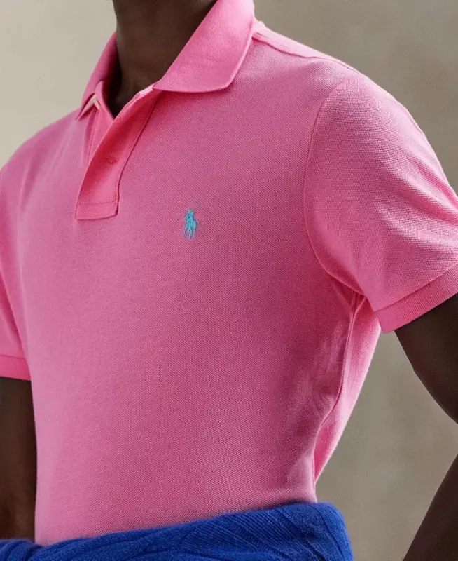 Men's Classic-Fit Mesh Polo Shirt - Baja Pink - 3