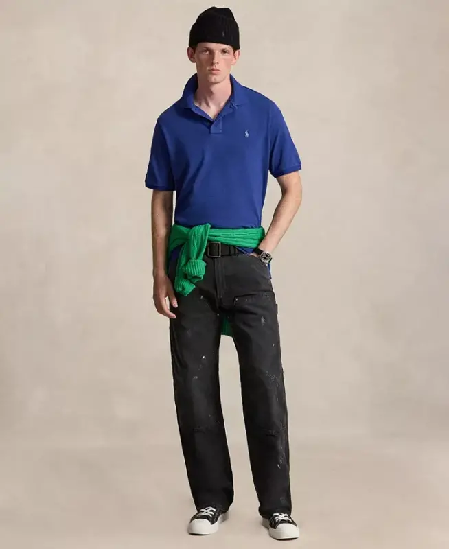 Men's Classic-Fit Mesh Polo Shirt - BLUE YACHT/C7553 - 2