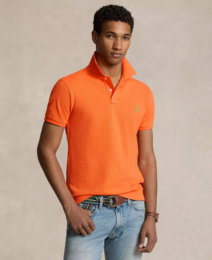 Men's Classic-Fit Mesh Polo Shirt Bright Signal Orange - 1