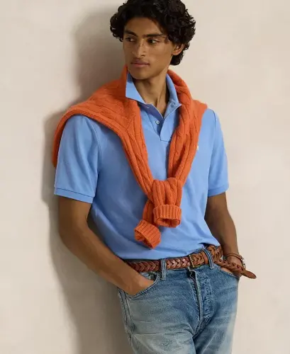 Men's Classic-Fit Mesh Polo Shirt - Bristol Blue - 3