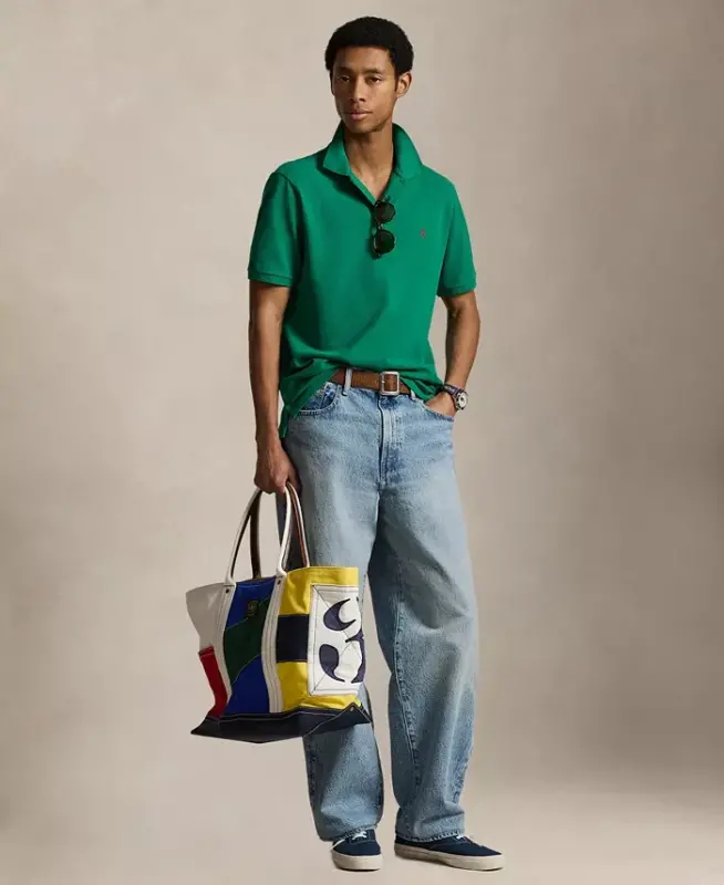 Men's Classic-Fit Mesh Polo Shirt - Bristol Blue - 9