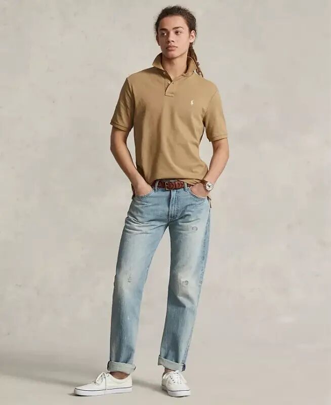 Men's Classic-Fit Mesh Polo Shirt - Cafe Tan - 2