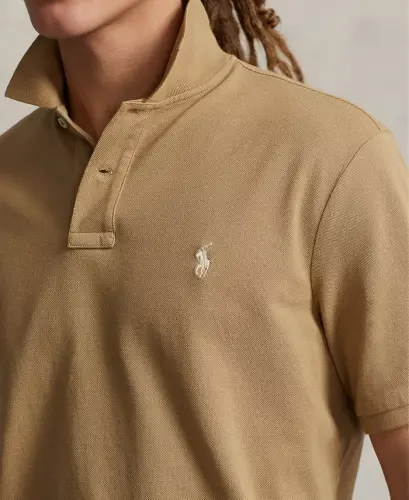 Men's Classic-Fit Mesh Polo Shirt - Cafe Tan - 3