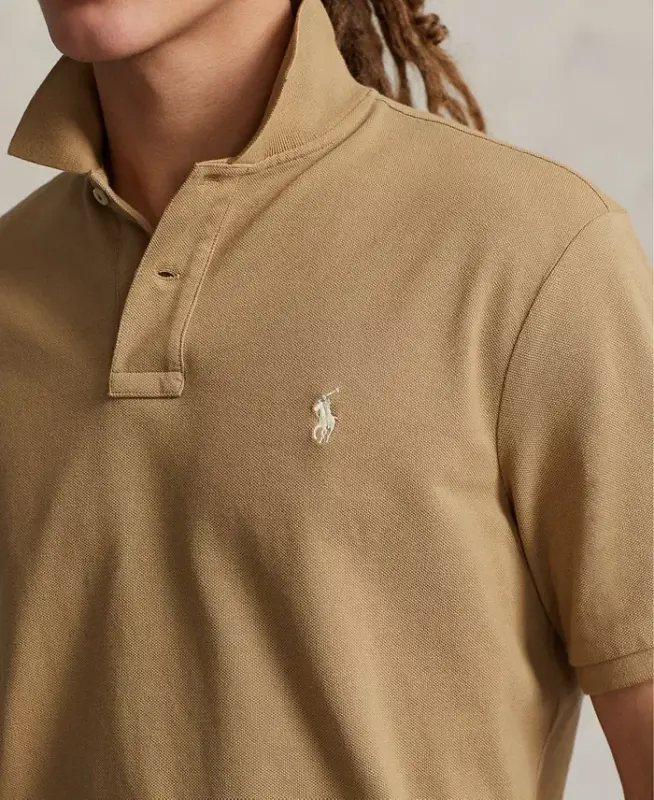 Men's Classic-Fit Mesh Polo Shirt - Cafe Tan - 3