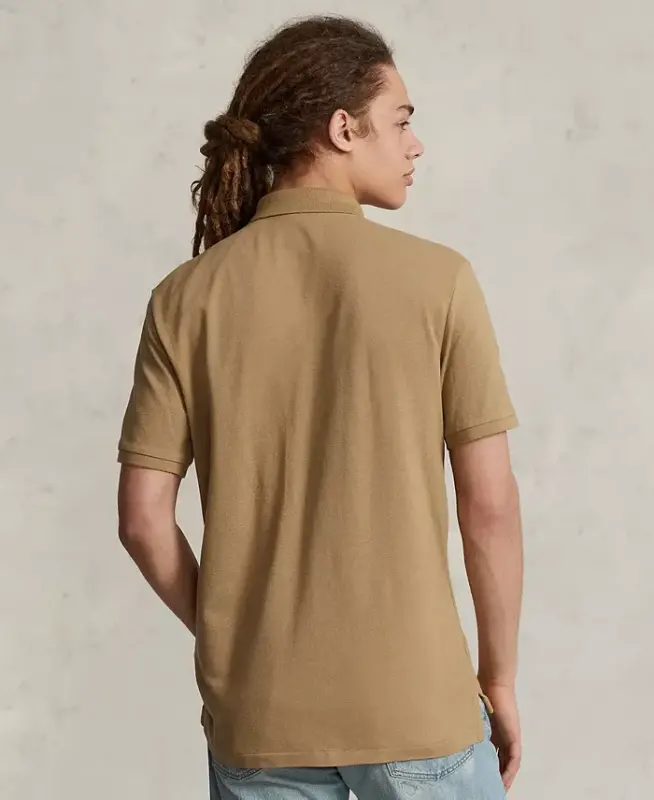 Men's Classic-Fit Mesh Polo Shirt - Cafe Tan - 4
