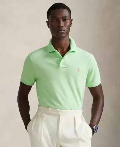 Men's Classic-Fit Mesh Polo Shirt - Cruise Lime 