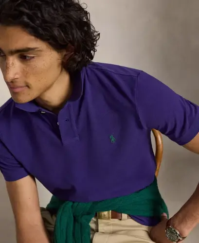 Men's Classic-Fit Mesh Polo Shirt - Medievel Purple/C5200 - 3