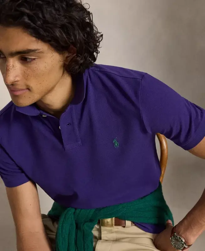 Men's Classic-Fit Mesh Polo Shirt - Medievel Purple/C5200 - 3