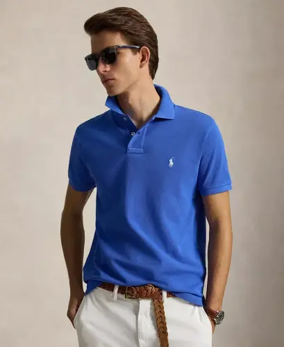 Men's Classic-Fit Mesh Polo Shirt - New Iris Blue 