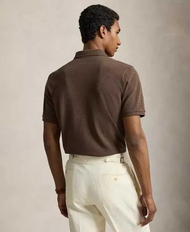 Men's Classic-Fit Mesh Polo Shirt - Nutmeg Brown Heather/c8526 - 3