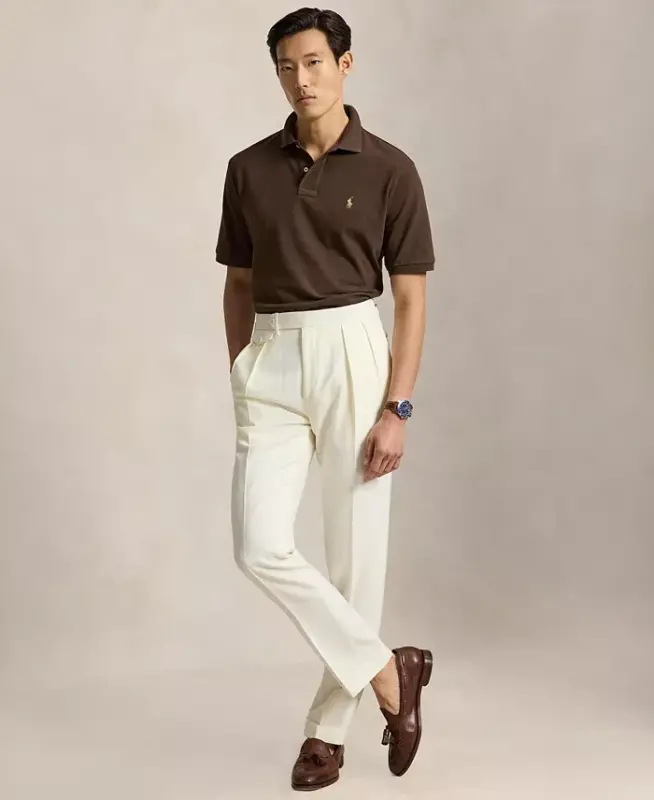 Men's Classic-Fit Mesh Polo Shirt - Nutmeg Brown/C8663 - 2