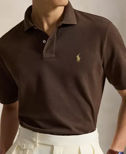 Men's Classic-Fit Mesh Polo Shirt - Nutmeg Brown/C8663 - 4
