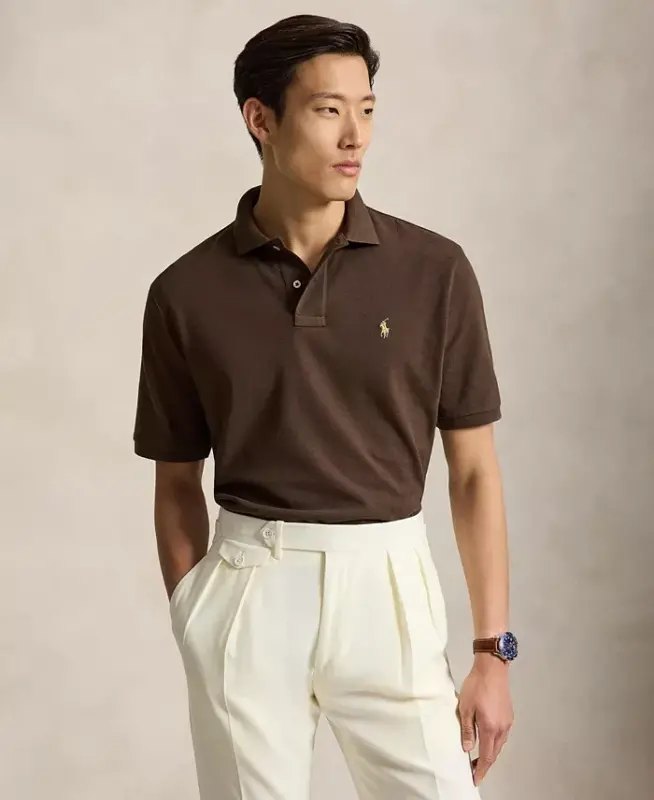 Men's Classic-Fit Mesh Polo Shirt - Nutmeg Brown/C8663 - POLO RALPH LAUREN