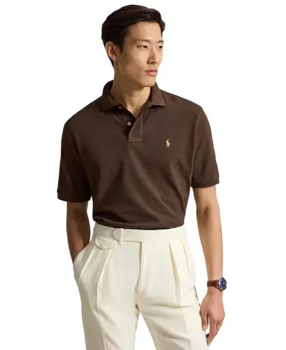 Men's Classic-Fit Mesh Polo Shirt - Nutmeg Brown/C8663 