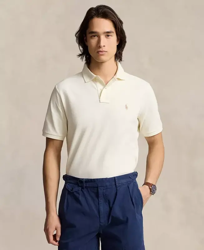 Men's Classic-Fit Mesh Polo Shirt - ParcModazoneent Cream/C8634 - 1