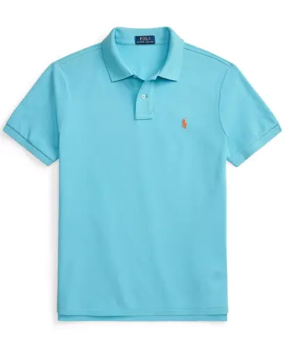 Men's Classic-Fit Mesh Polo Shirt - Perfect Turquoise - 4