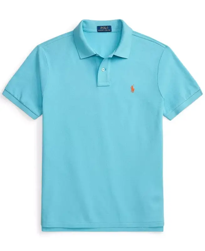 Men's Classic-Fit Mesh Polo Shirt - Perfect Turquoise - 4