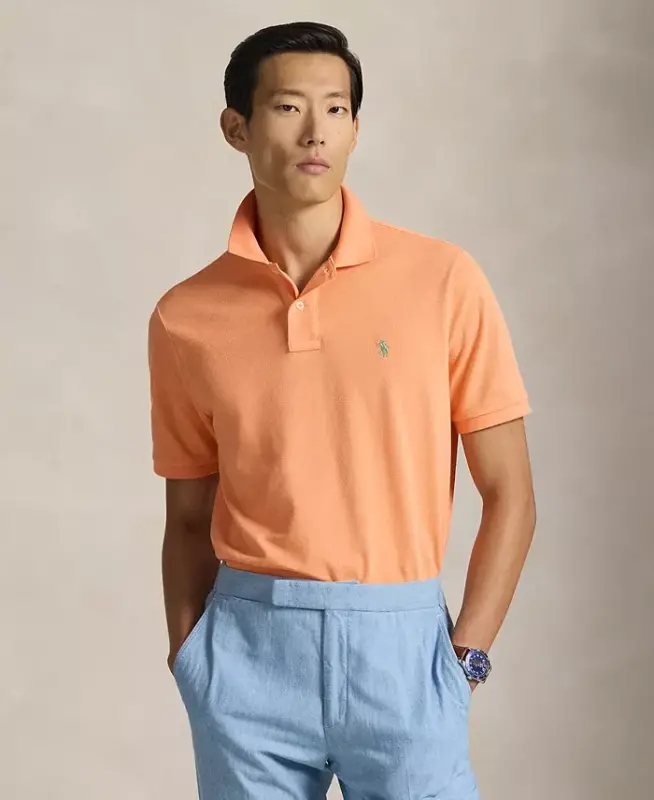 Men's Classic-Fit Mesh Polo Shirt - Pompano Orange - POLO RALPH LAUREN