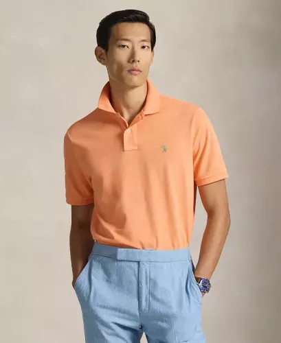 Men's Classic-Fit Mesh Polo Shirt - Pompano Orange - 1