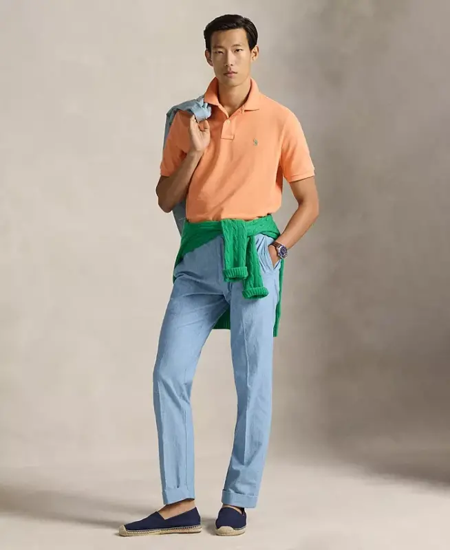 Men's Classic-Fit Mesh Polo Shirt - Pompano Orange - 2