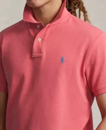 Men's Classic-Fit Mesh Polo Shirt - Red Sky - 3