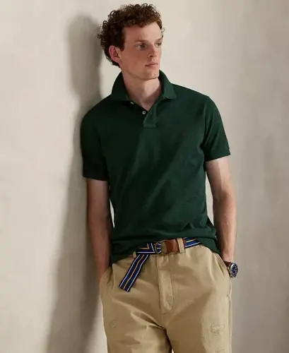 Men's Classic-Fit Mesh Polo Shirt - Scotch Pine Heather 