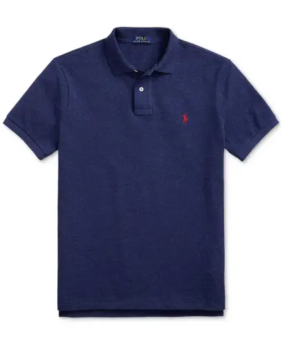 Men's Classic-Fit Mesh Polo Shirt - Spring Navy Heather - 3