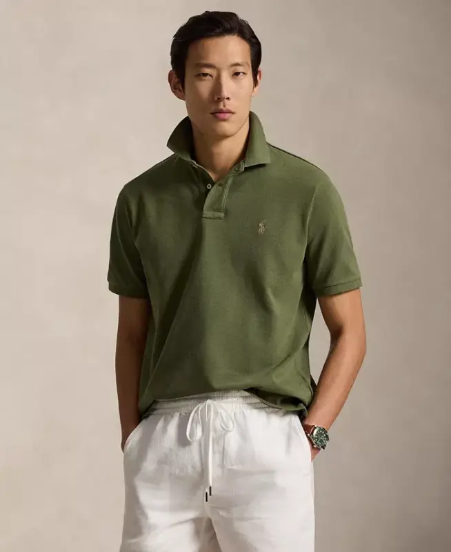Men's Classic-Fit Mesh Polo Shirt - Supply Olive - 1