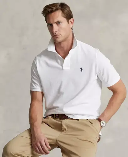 Men's Classic-Fit Mesh Polo-White 