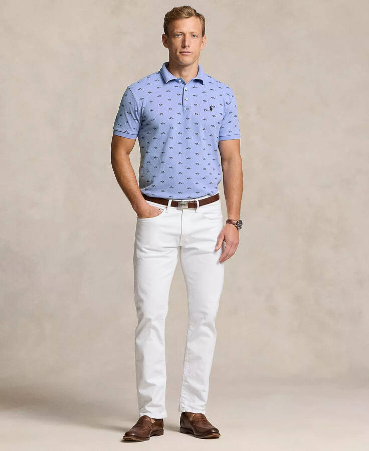 Men's Classic-Fit Monogram Stretch Polo Shirt Prl Deco/ Dress Shirt Blue - 4