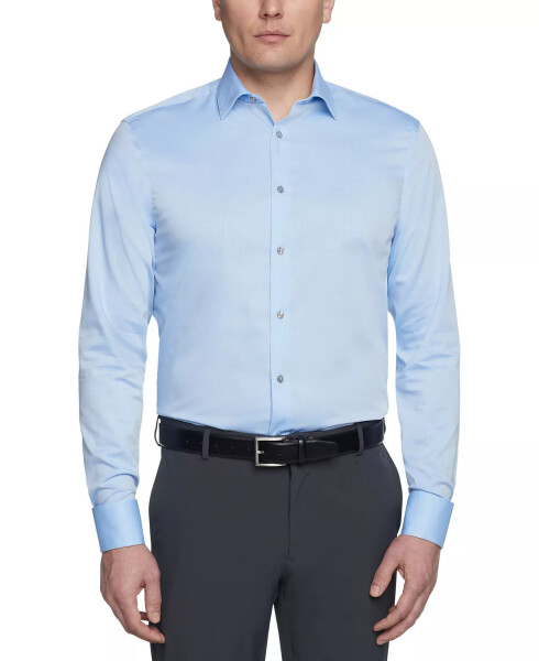 Men's Classic-Fit Non-Iron Performance French Cuff Dress Shirt Blue - 3