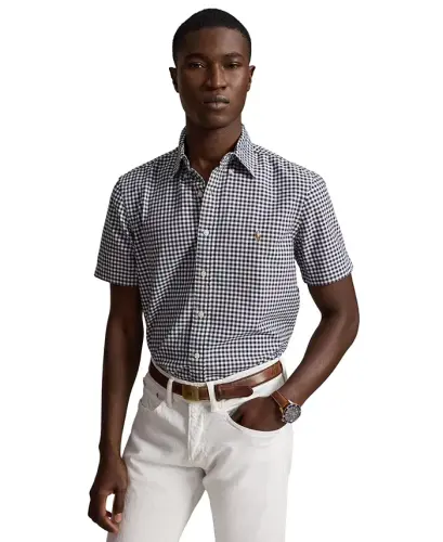 Men's Classic-Fit Oxford Shirt - 4338V Navy White - 1