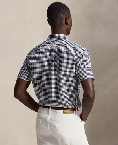 Men's Classic-Fit Oxford Shirt - 4338V Navy White - 5