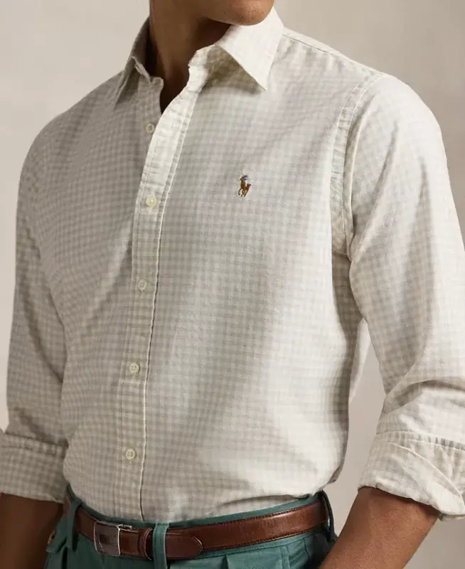 Men's Classic-Fit Oxford Shirt - Basic Sand White - 3