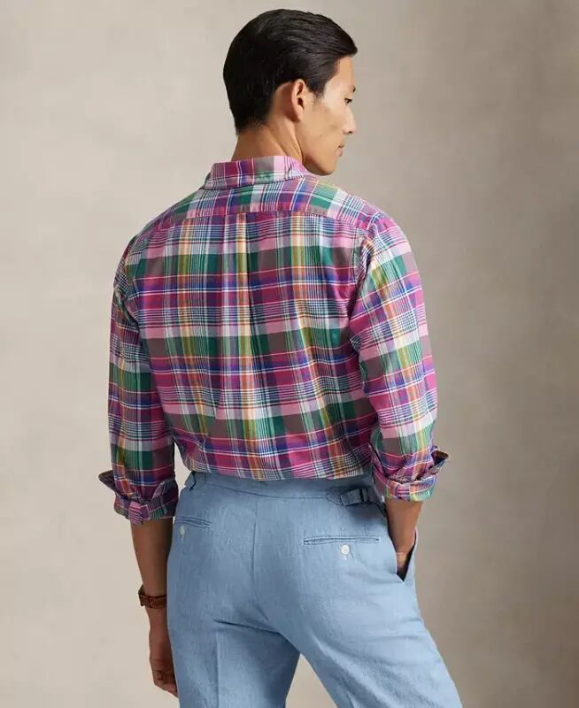 Men's Classic-Fit Oxford Shirt - Pink Blue Multi - 2