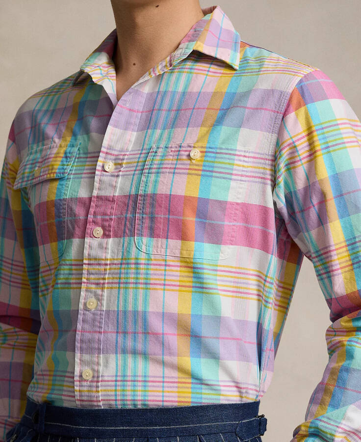 Men's Classic-Fit Oxford Shirt Pink/Seafoam Multi - 3