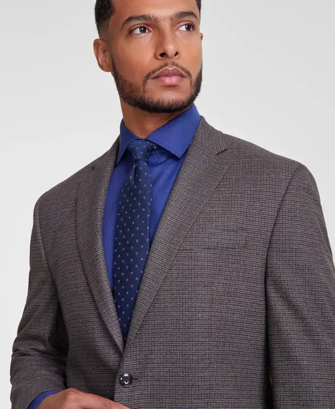 Men's Classic-Fit Pattern Sport Coat-Brown - 1